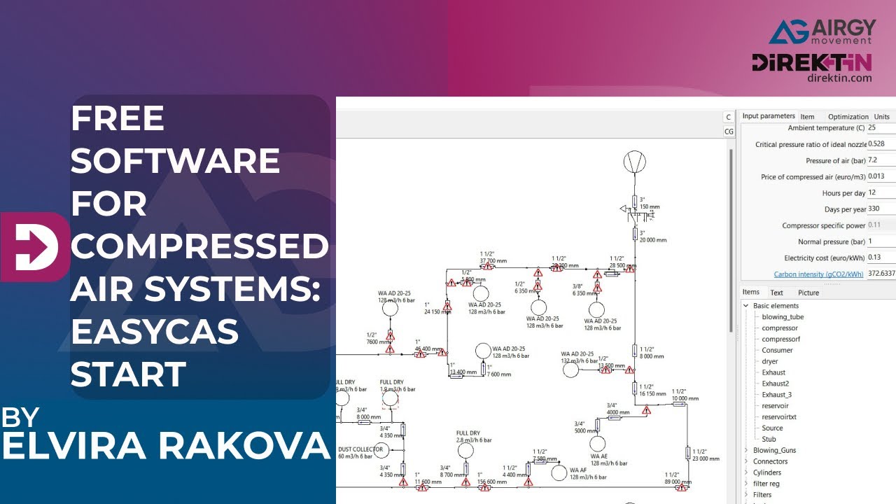 Free Software for compressed air systems: EasyCas start