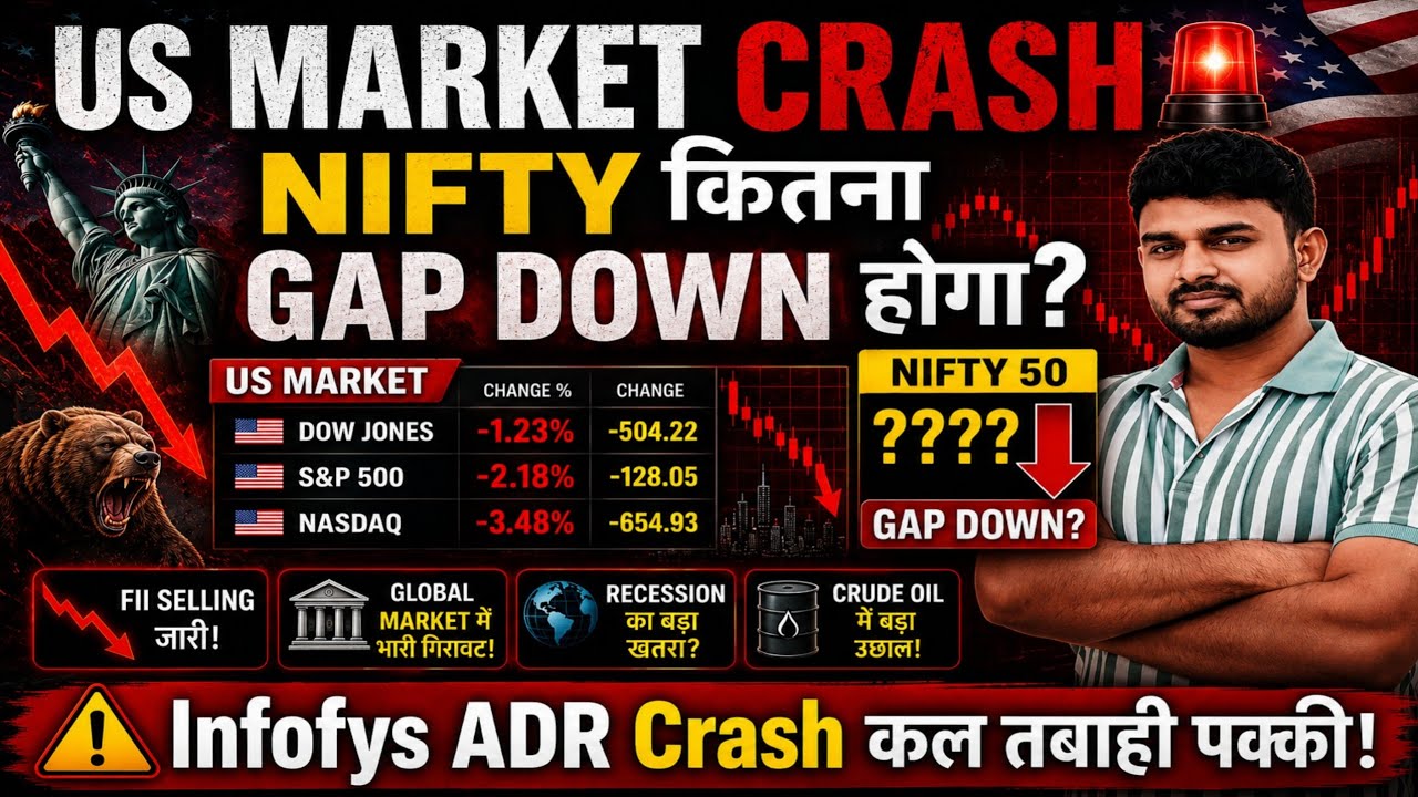 कल Market Crash!😱Tomorrow Market Prediction | nifty prediction for tomorrow, Why Dow & Nasdaq Crash?