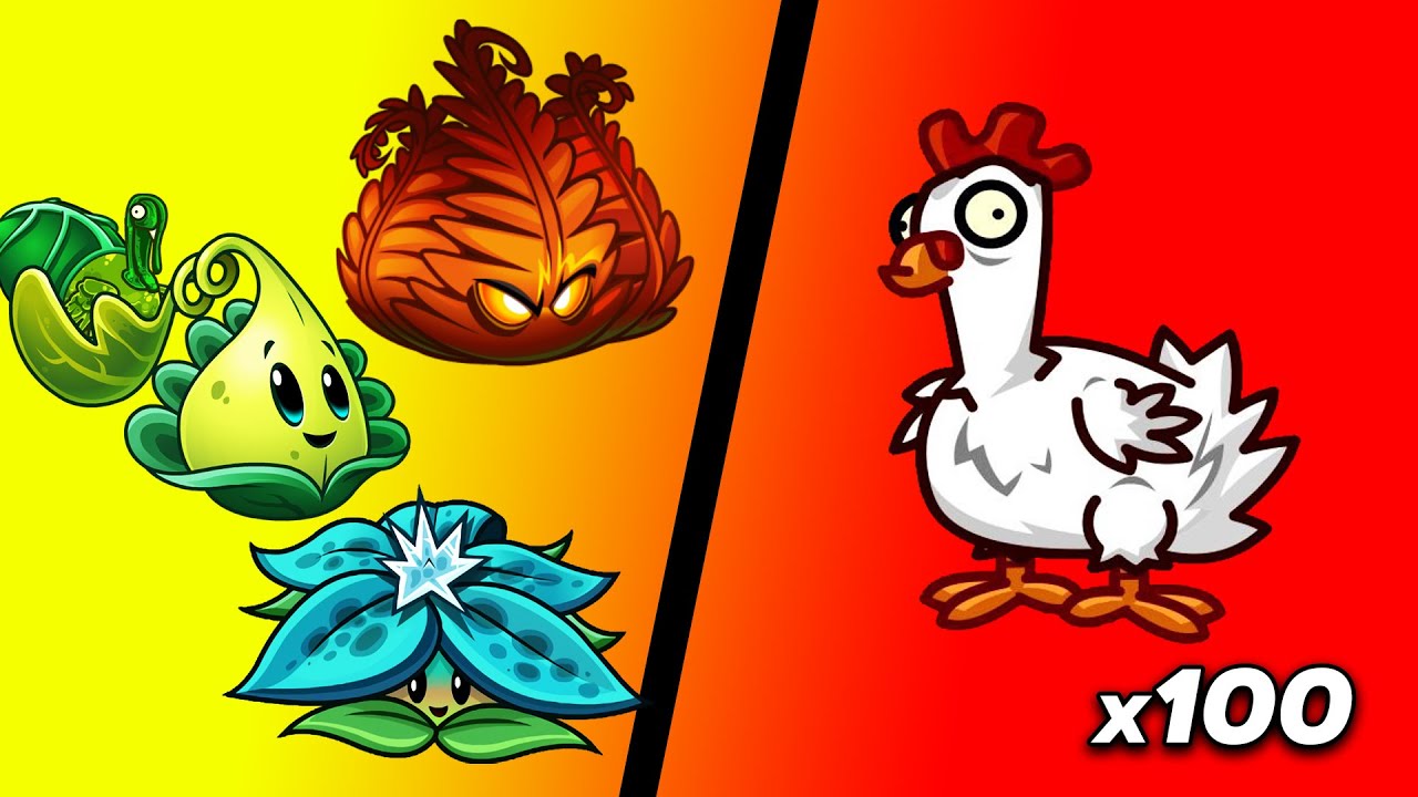 Какое Растение сможет УБИТЬ100 куриц с помощью 1 удобрения??? Plants vs Zombies 2