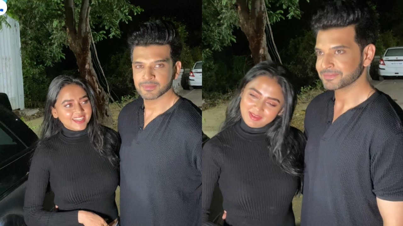 cute couple Karan Kundra with Tejasswi prakash Spotted At film city
