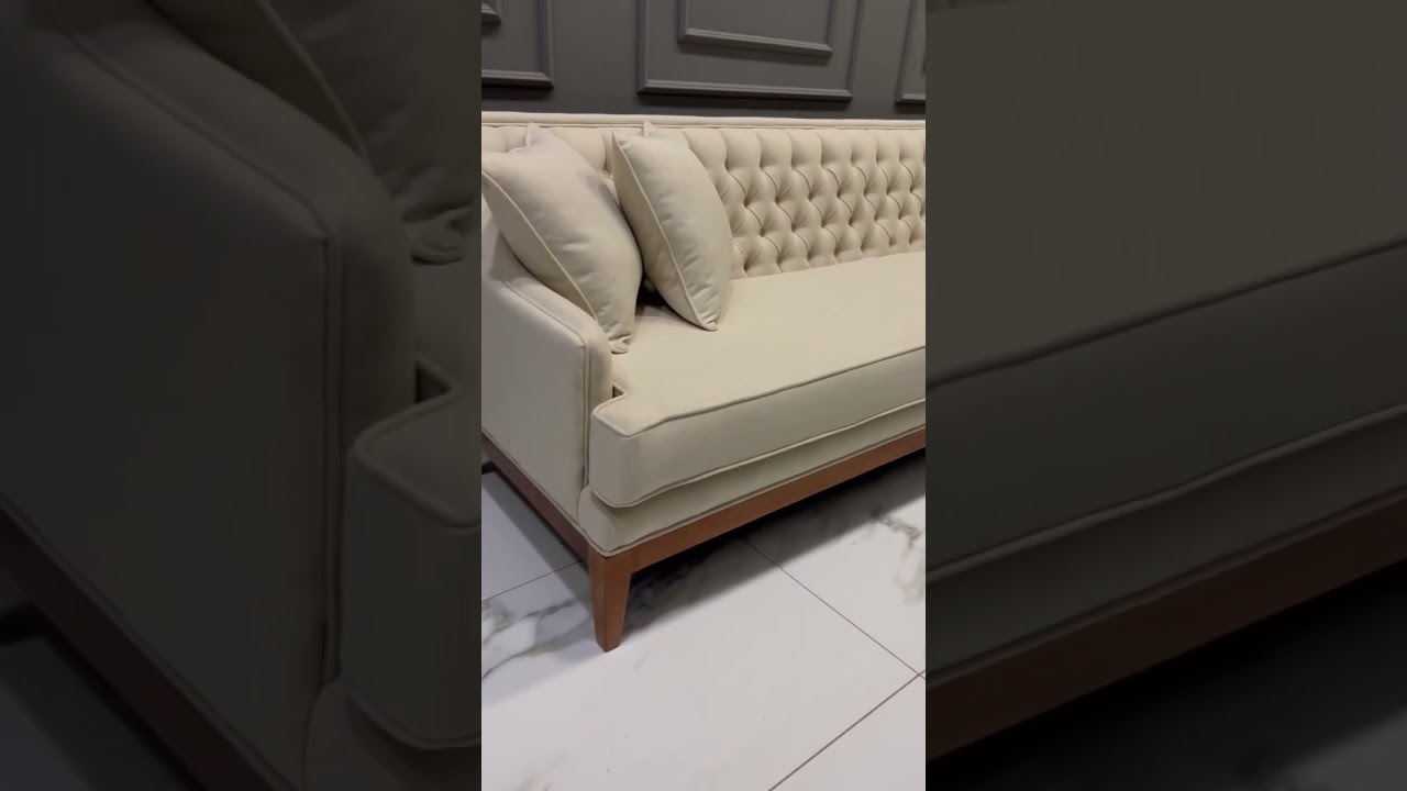 SOF&Aacute; PIERRE ESTILO CONTEMPOR&Acirc;NEO MODERNO REVESTIDO EM LINHO COM BOT&Otilde;ES CAPITON&Ecirc; - DECORA&Ccedil;&Atilde;O M&Oacute;VEIS