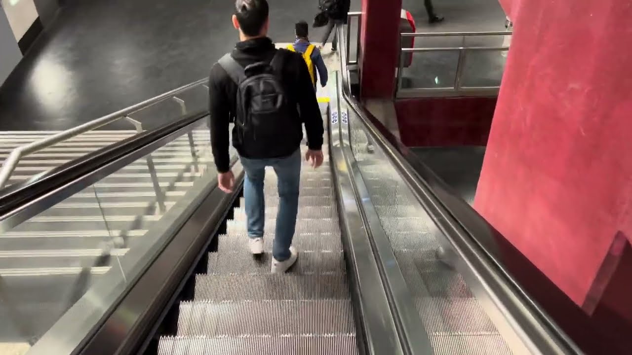 Paris, France - 15x escalator ride at Nanterre Prefecture Metro / RER station