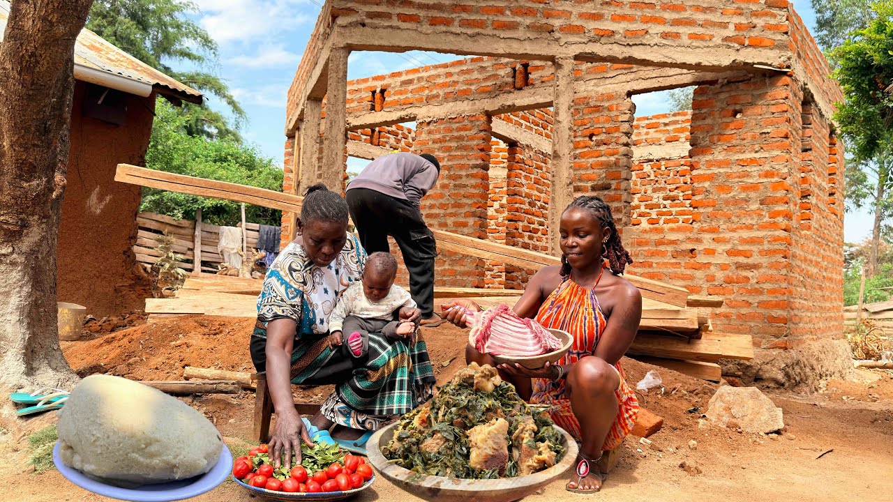 Roofing officially begins|Buying materials for Our village dream house Cooking Healthy village lunch