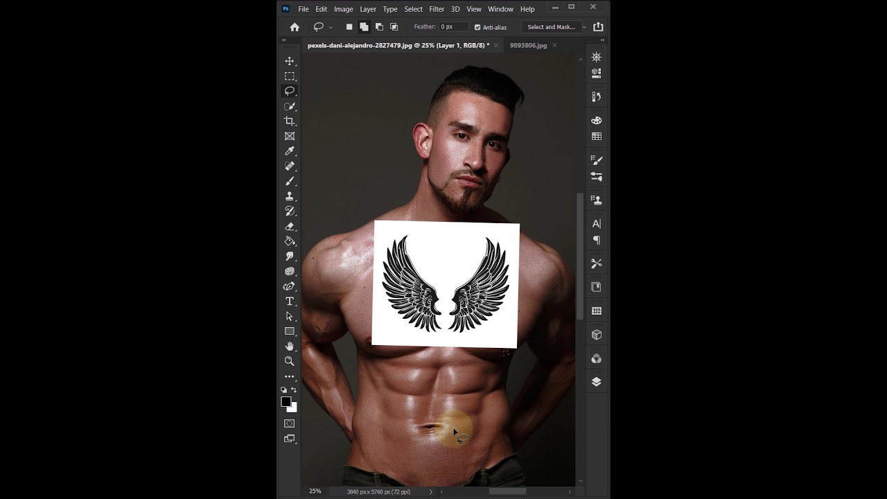 How To Add Tattoos in  - Photoshop #shorts #photoshoptutorial #photoshop