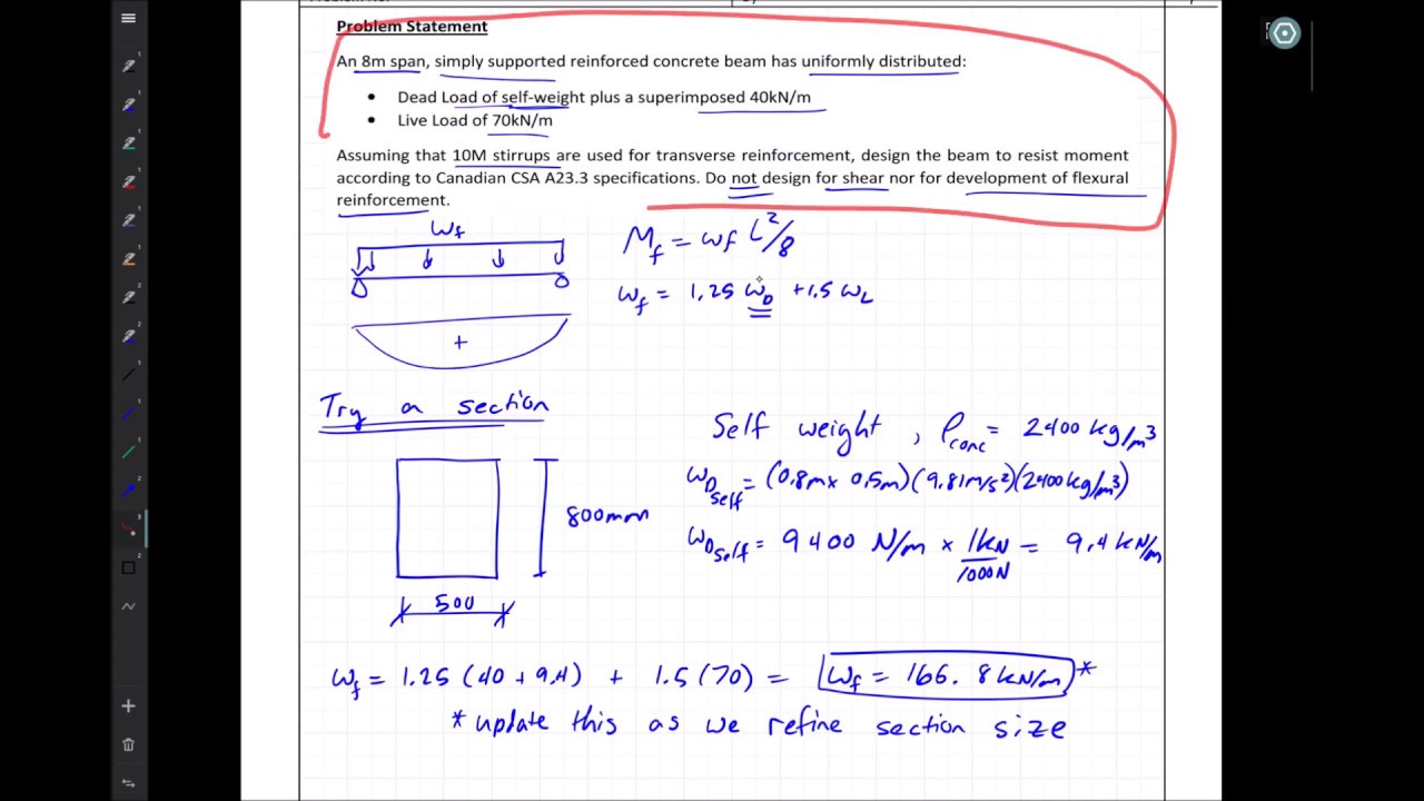 Design for Moment Resistance - Singly Reinforced Concrete Beam