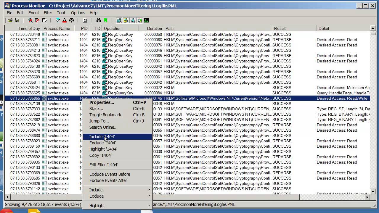 Process Monitor: Filtering Part 2