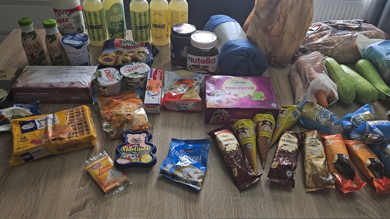 Cumpărături alimentare din Lidl cu preturile afișate