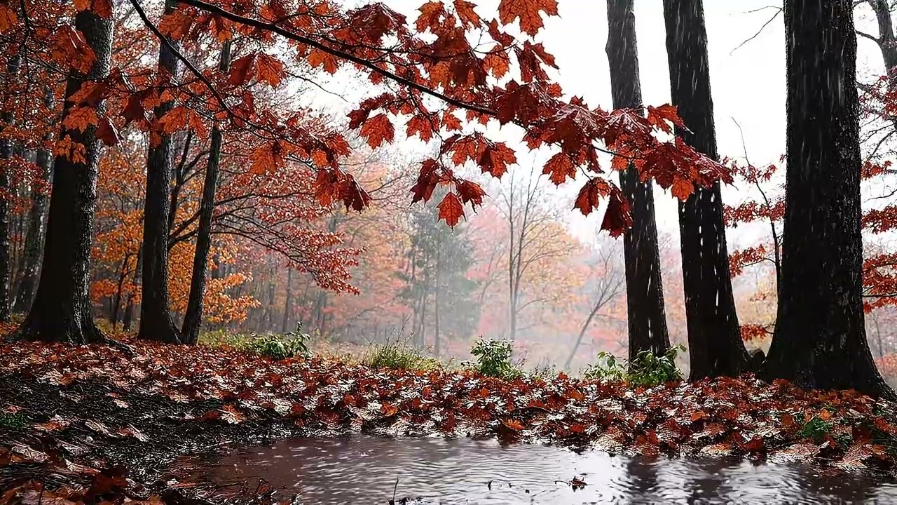 Autumn Rain Piano – Soft Relaxing Music with Gentle Rain Sounds for Focus & Deep Calm