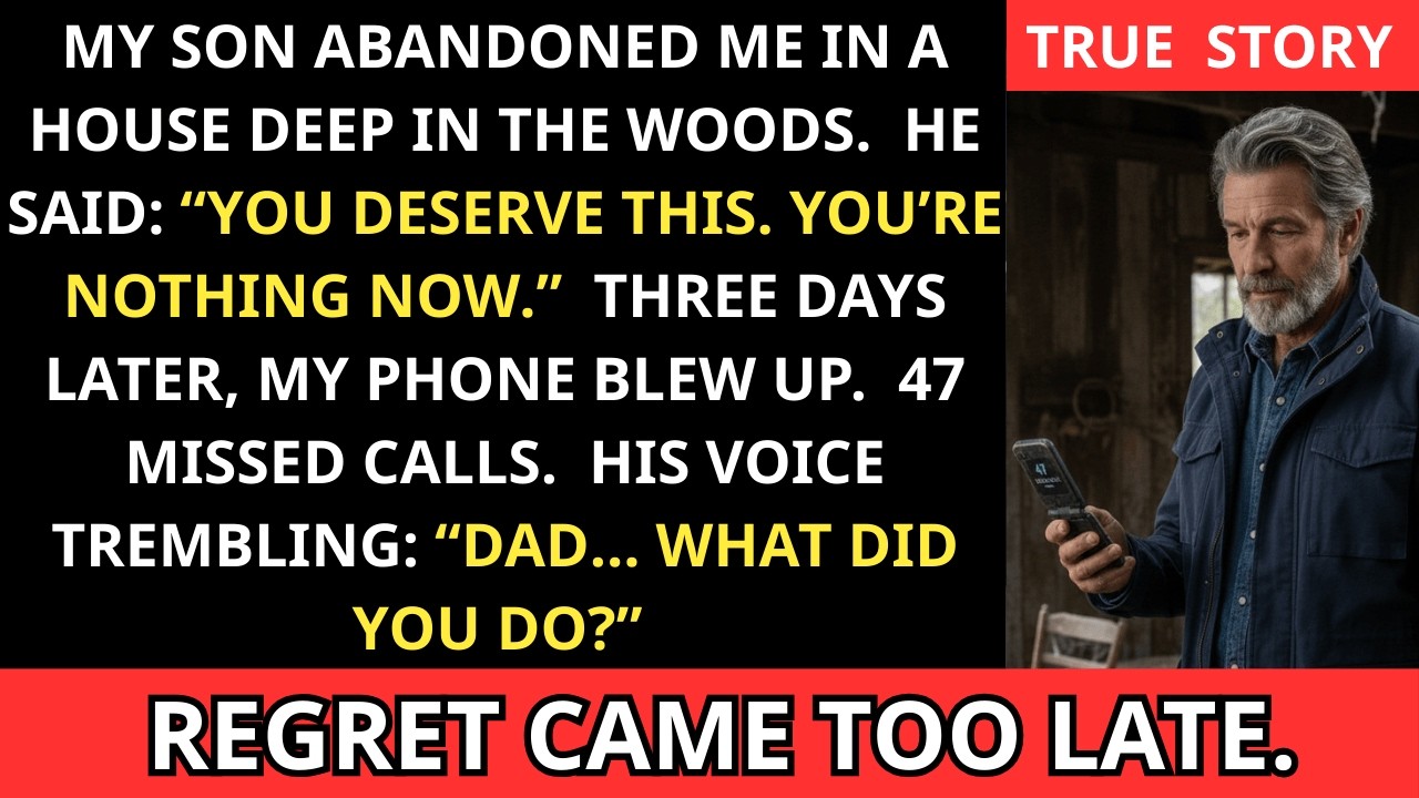 My Son Abandoned Me in an Old House in the Woods… Days Later, 47 Missed Calls Changed Everything