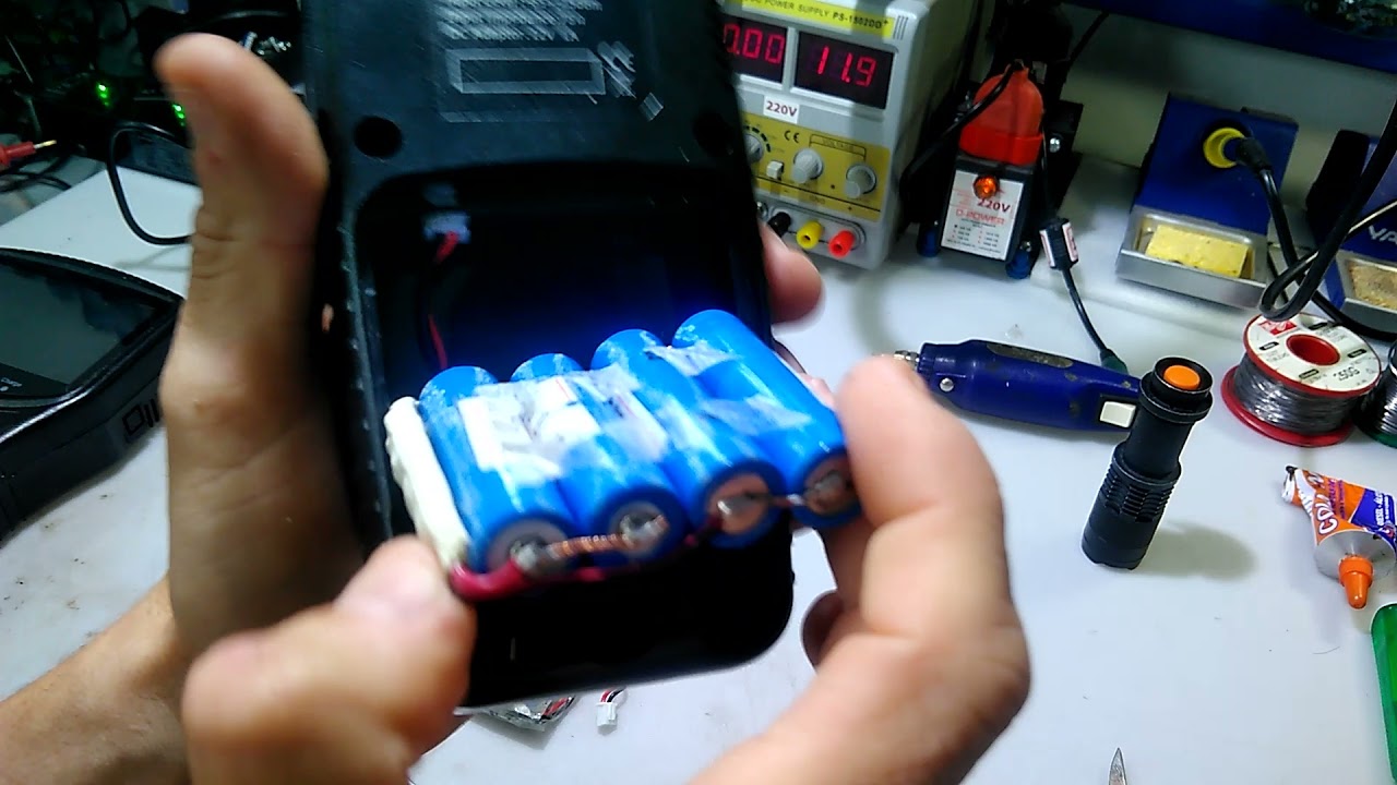 MONTANDO BATERIA PARA SATLINK 6933 E 6960 COM CÉLULAS 14500.