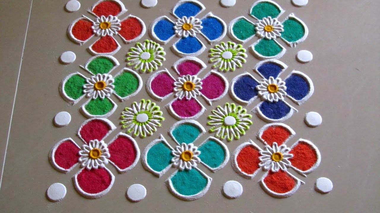 Small, easy and quick rangoli design | Rangoli by Poonam Borkar