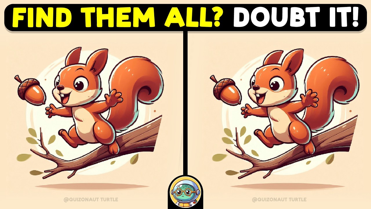 🐢🧩 Spot 3 Differences | Puzzle Power Hour 🧩🐢 | Quizonaut Turtle
