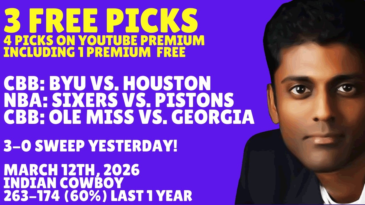 Thursday College Basketball Picks Predictions Best Bets 03/12/2026 Indian Cowboy Picks Predictions