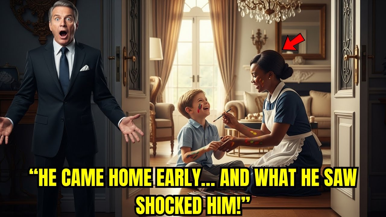 A Billionaire Returned Home Unannounced and Was Stunned to See the Black Maid with His Son