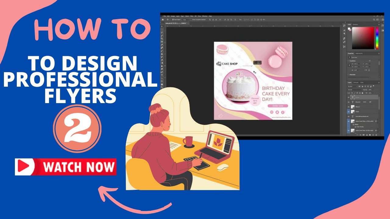 Design Professional Flyers For Pastries - Part 2 | MoDo Tutorials