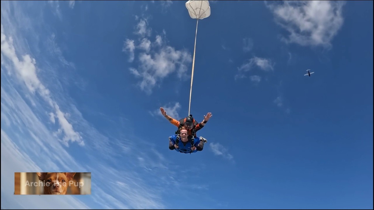 ACTUAL FOOTAGE The author skydives