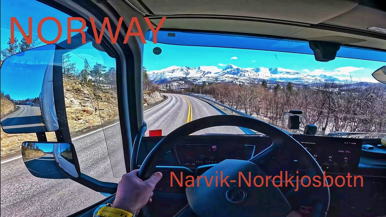From Narvik to Nordkjosbotn POV Truck Driving Norway 4K60 Volvo FH540