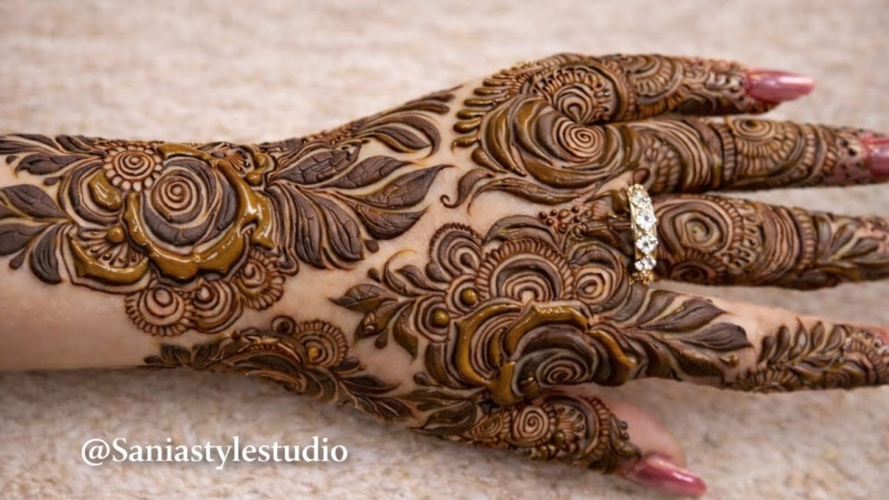 Mehndi  design back hand simple and easy #youtube #viral @SaniaStyleStudio  