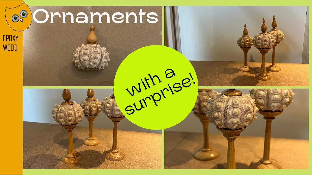 Woodturning | Sea Urchin Sputnik Ornament with a surprise! A great gift for seashell lovers.