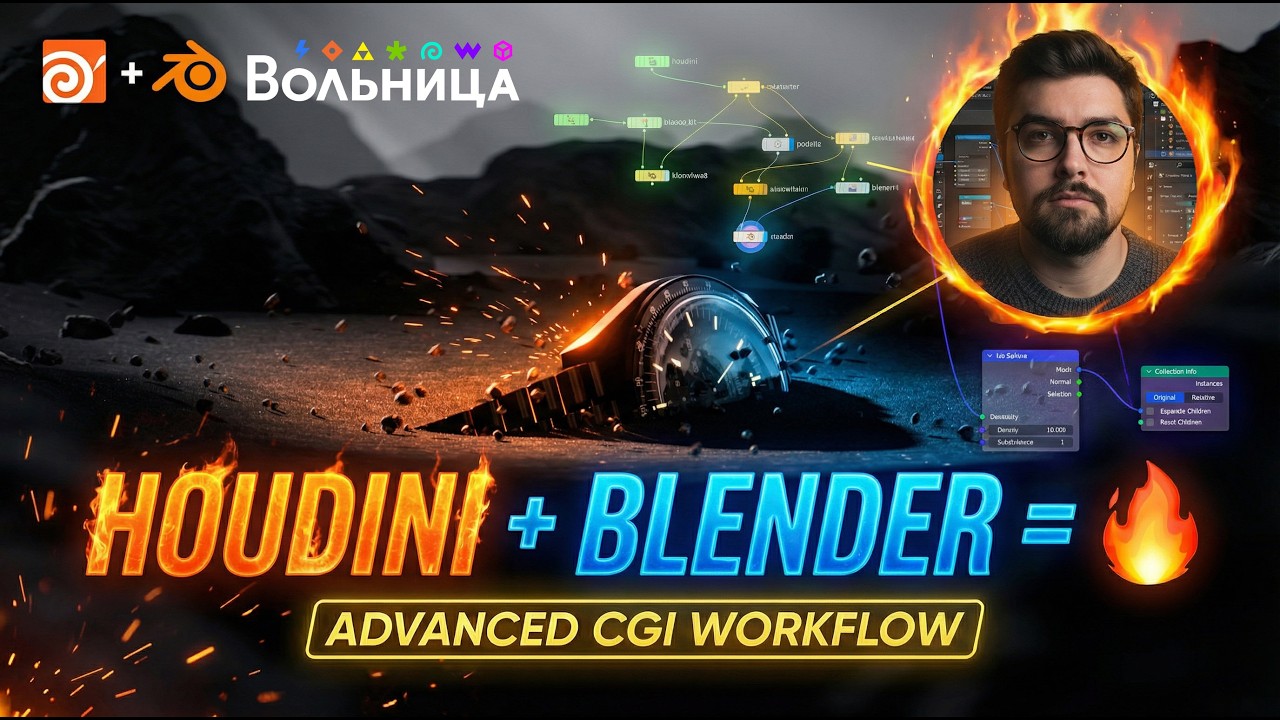 Houdini + Blender: как сделать профессиональную анимацию брендовых часов