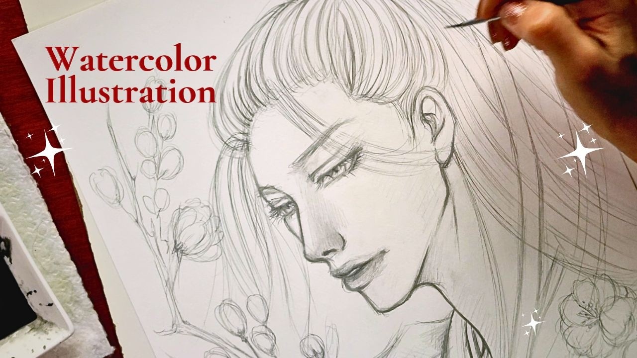 🎨 Fazendo uma Ilustração em Aquarela | Chu Wanning ✨Inking | Parte 01