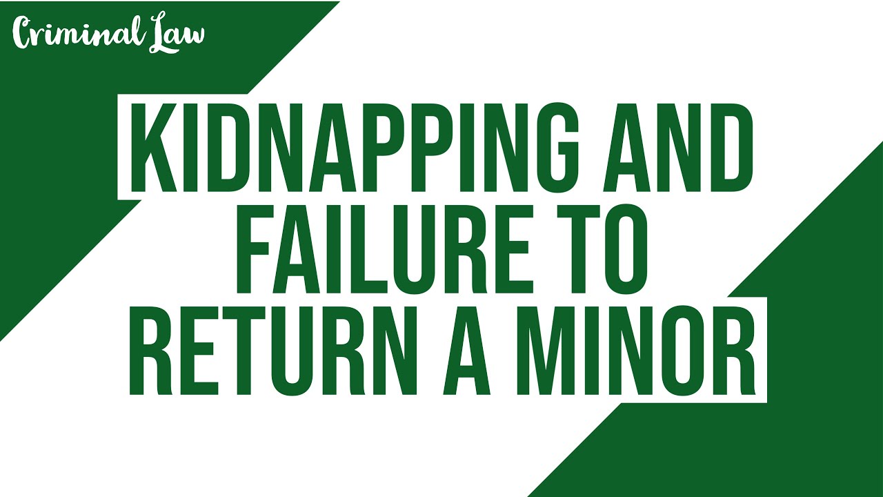 [Article 270] Kidnapping and failure to return a minor: Criminal Law Discussion
