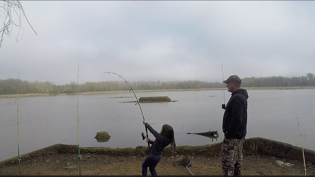 Catfishing in the creek with cut shad ( out fished by a 4 year old )