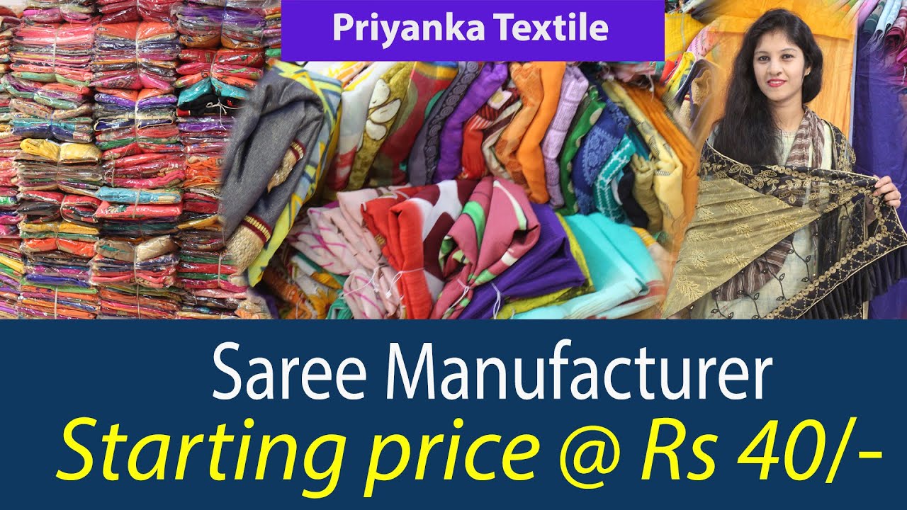 Saree Manufacturer Only@ 40 | Saree Wholesale Market | Surat Textile Market | Saree Market / Bazzar