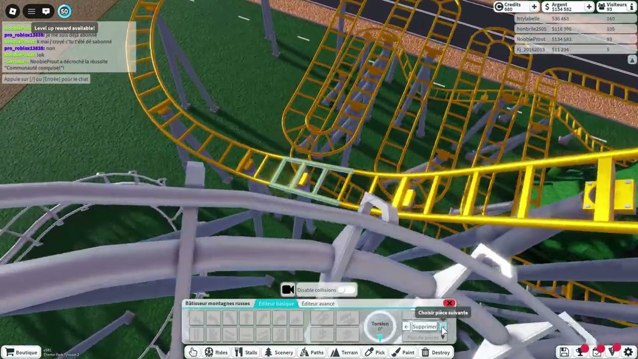 tuto de comment changer des coster  ou en faire sur thème park tycoon 2
