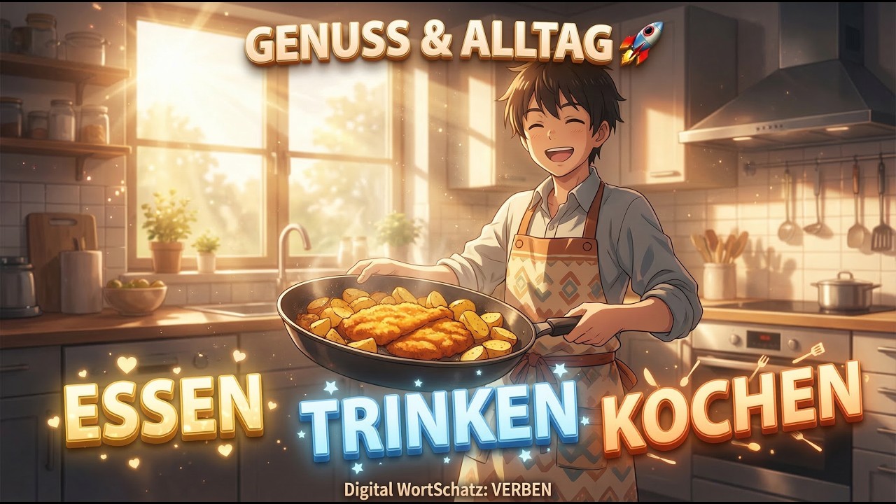 ESSEN, TRINKEN, KOCHEN 🚀 | Digital WortSchatz: VERBEN (A1)