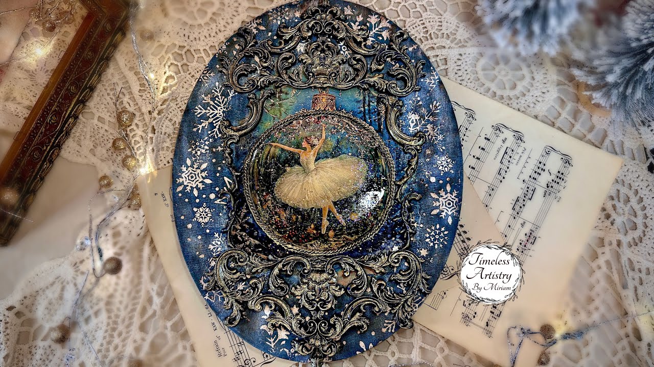 Vintage Ballerina Canvas | Mixed Media Art with UV Resin 