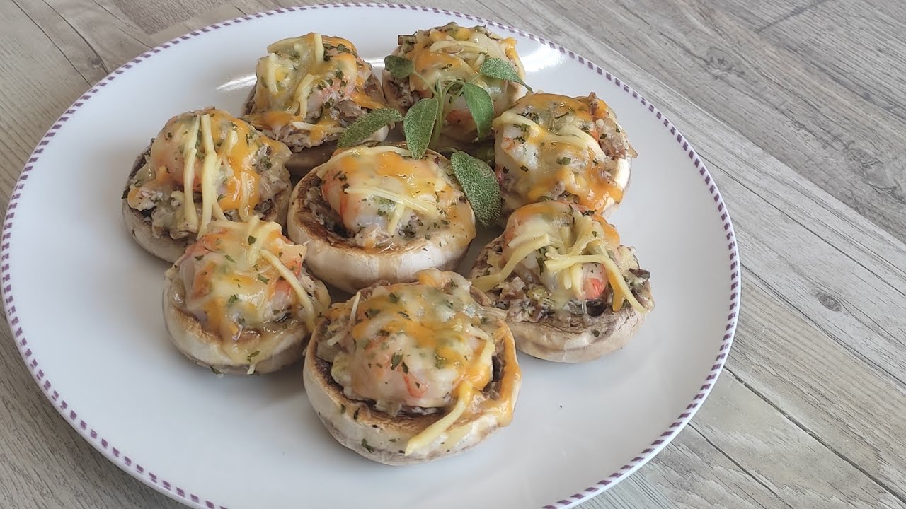 HOY TE TRAIGO UN SABOR DIFERENTE!!! (CHAMPIÑONES RELLENOS DE GAMBAS Y GUANCIALE)