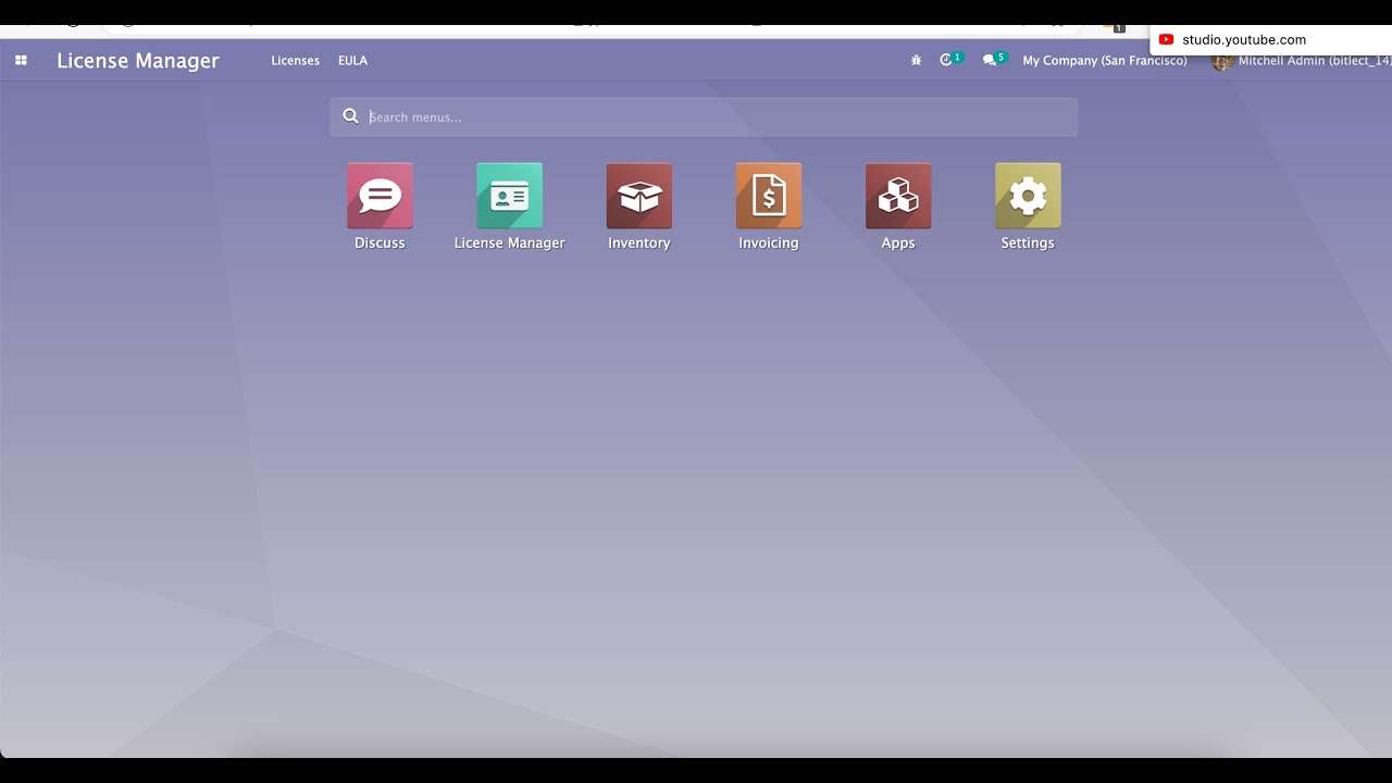 How to manage odoo database license using the license module