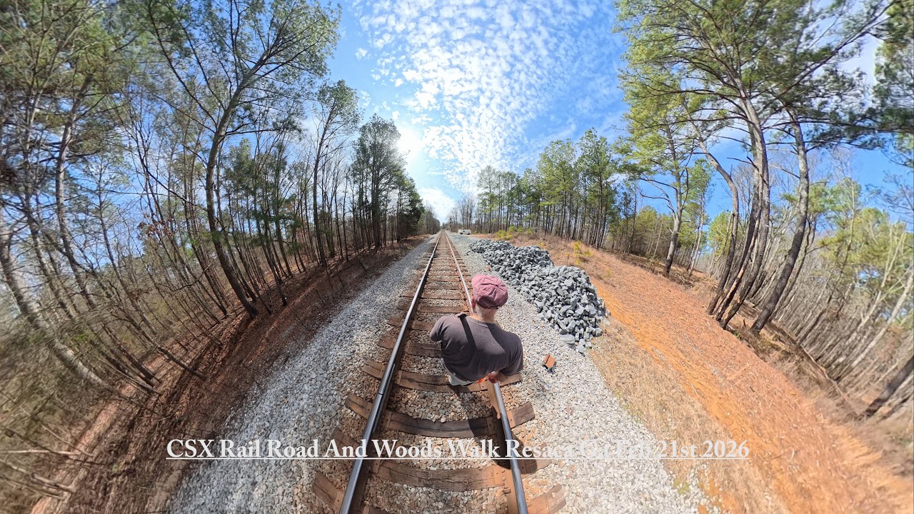 Insta360x5 Full 360 Virtuial Reality Video CSX Rail Road And Woods Walk Resaca Ga Feb 21st 2026