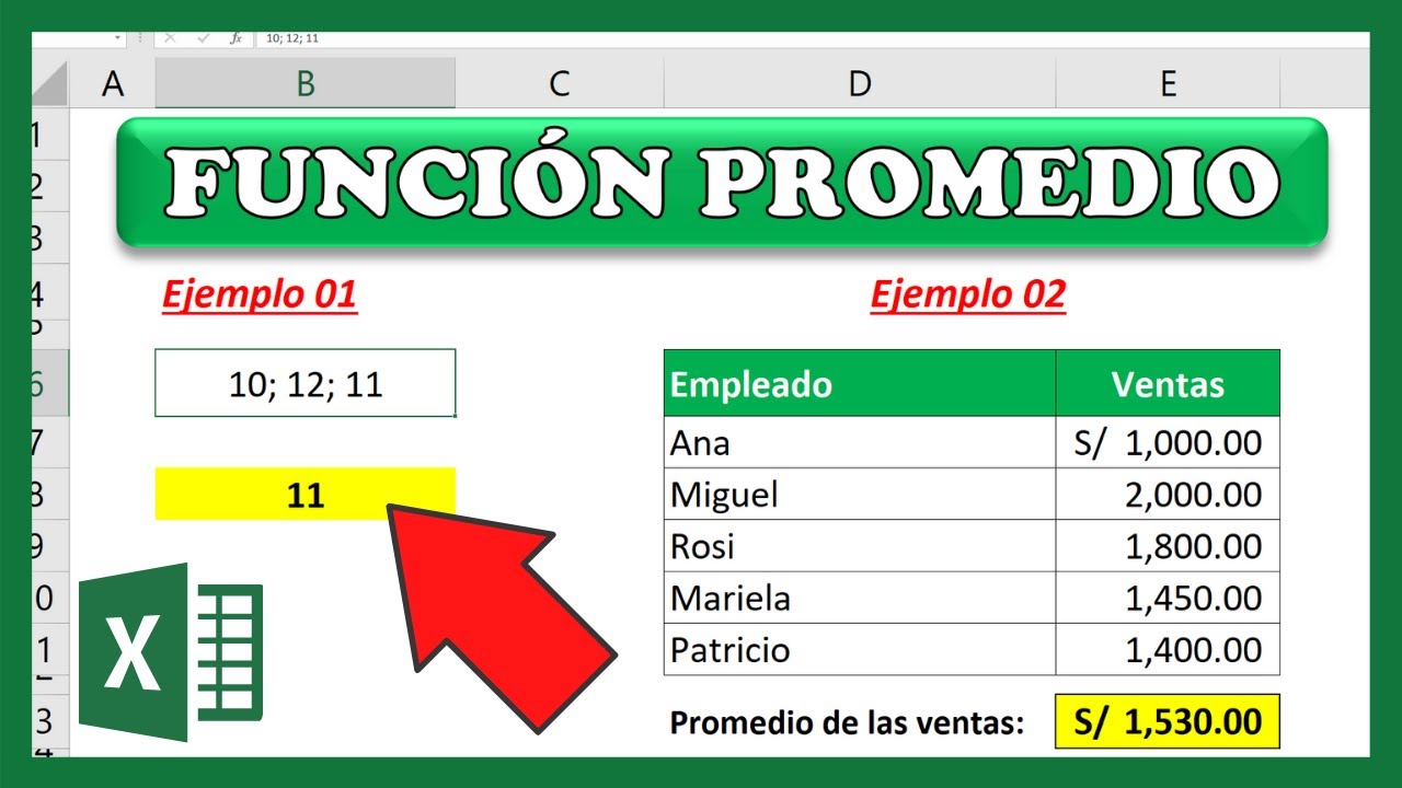 Cómo USAR la Función PROMEDIO en Microsoft Excel (Sintaxis + Ejemplos)