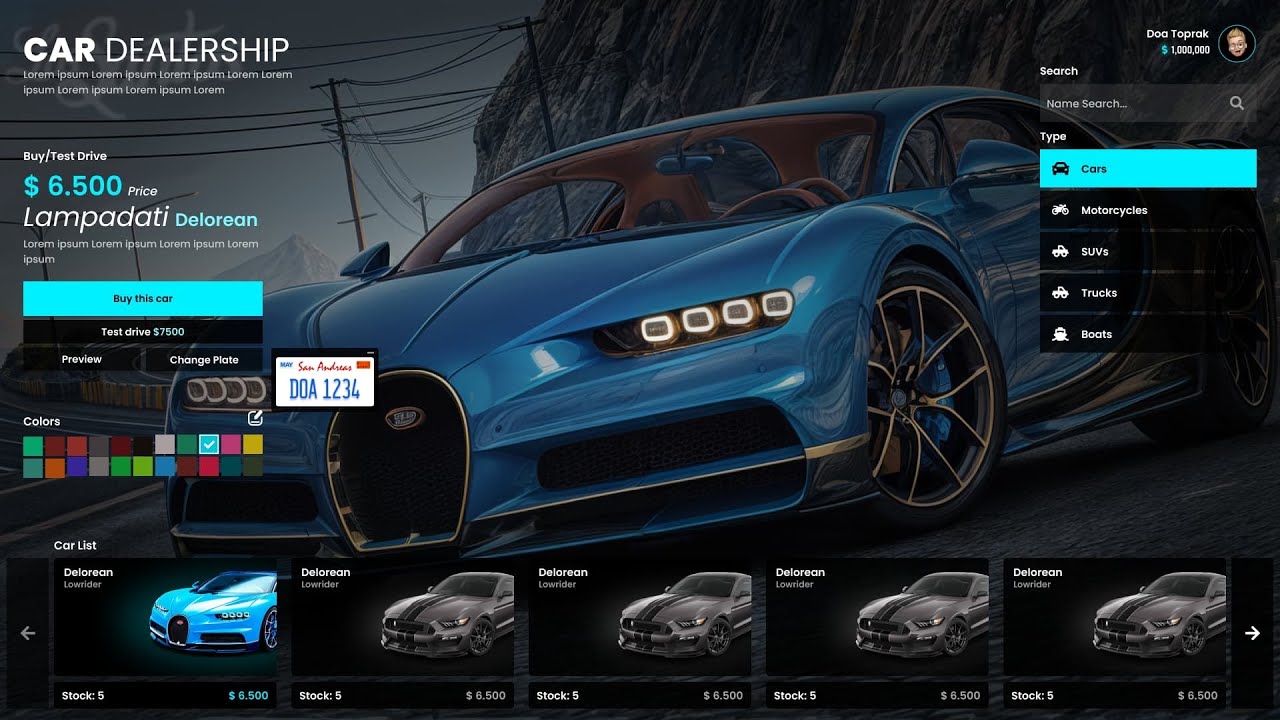 [FREE] 🚘 Ultimate Vehicle Dealership Script – Works with ESX & QBCore | MJ DEVELOPMENT