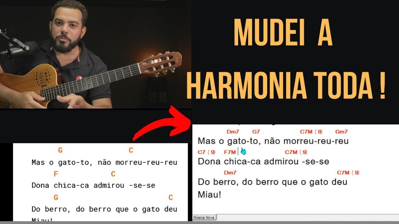 PEGUEI UMA MUSICA DO CIFRA CLUBE COM 3 ACORDES, COLOQUEI VARIOS !!