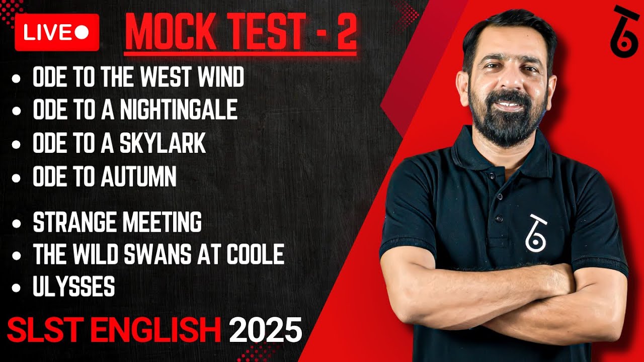 🔴LIVE SLST MOCK TEST 2: Important MCQs from Poetry | for Both IX-X & XI-XII | WB SLST English 2025
