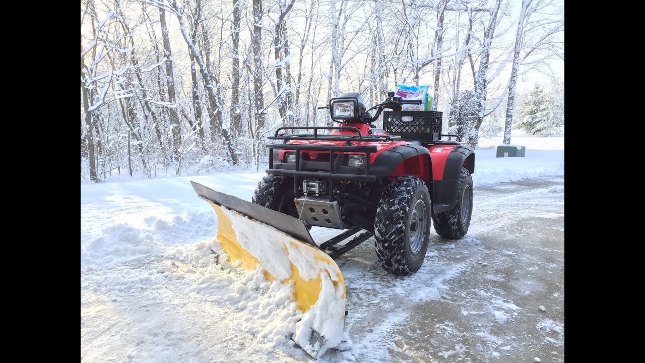 ATV Snow Plow! Moose Plow and Honda 450 Foreman