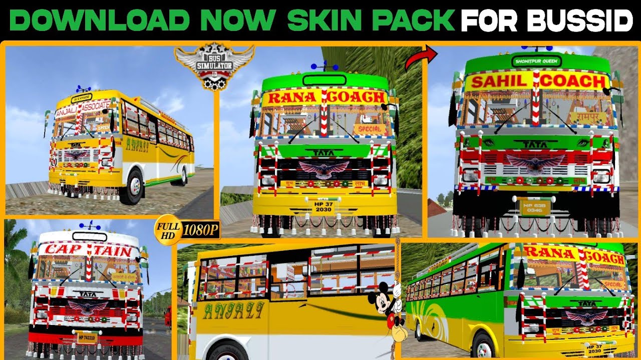 || 4 NEW PRIVATE BUS SKINS DOWNLOAD NOW FOR TANMAY BUS MOD || NEW HP PRIVATE BUS MOD || #bussid 