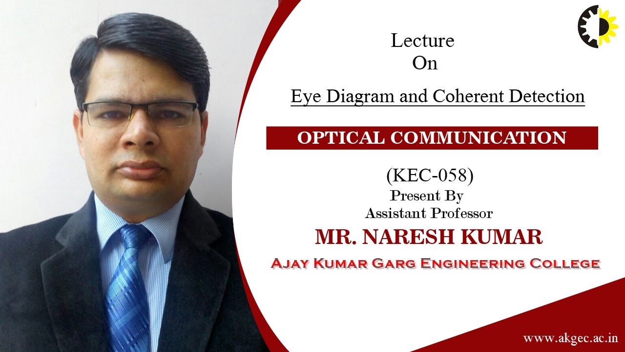 ''Eye Diagram and Coherent Detection'' Optical Communication Lecture 05 By Mr  Naresh Kumar, AKGEC