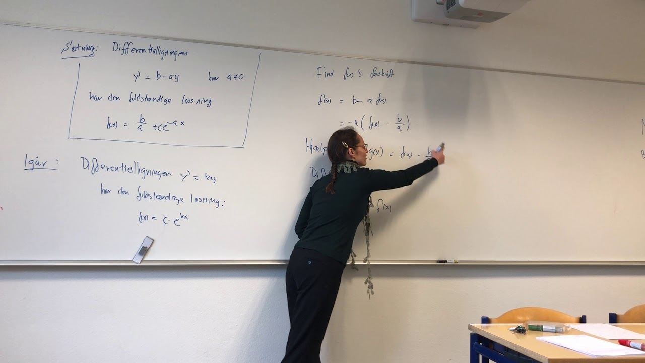 Bevis for løsningen til differentialligningen for forskudt eksponentiel vækst