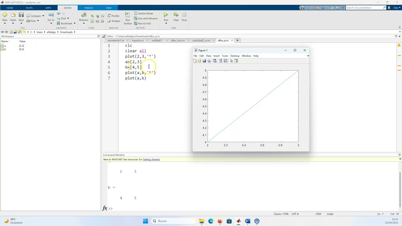 Comando Plot en Matlab