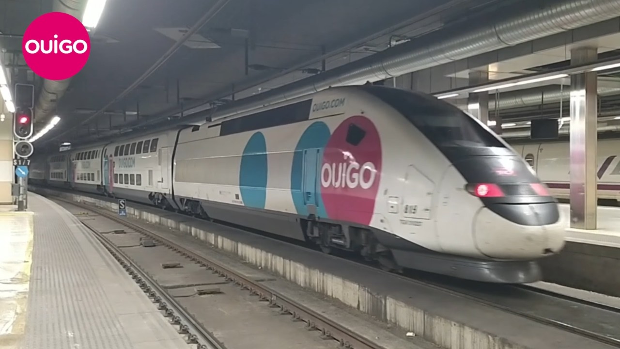 Ouigo TGV Euroduplex S-108 destinació Madrid-Atocha sortint de Barcelona-Sants