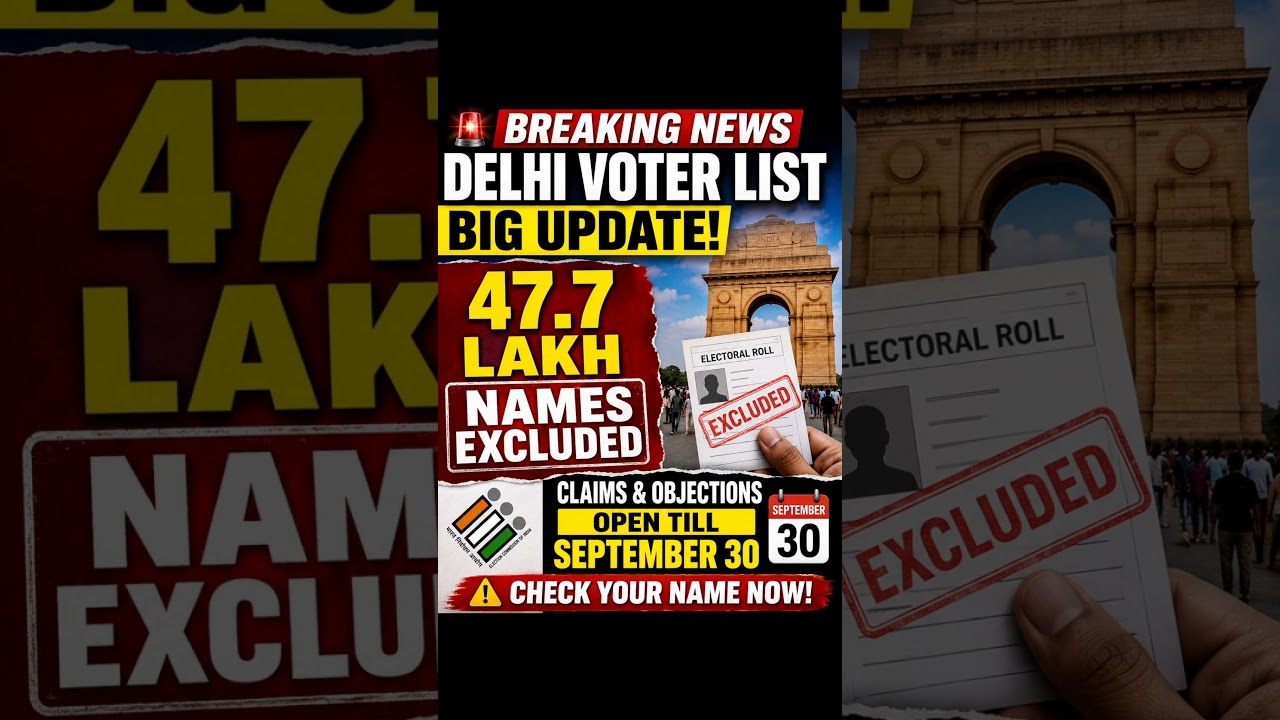 🚨 Delhi Voter List BIG Update! 47.7 Lakh Names Missing From Draft Roll#shorts#voting#delhi