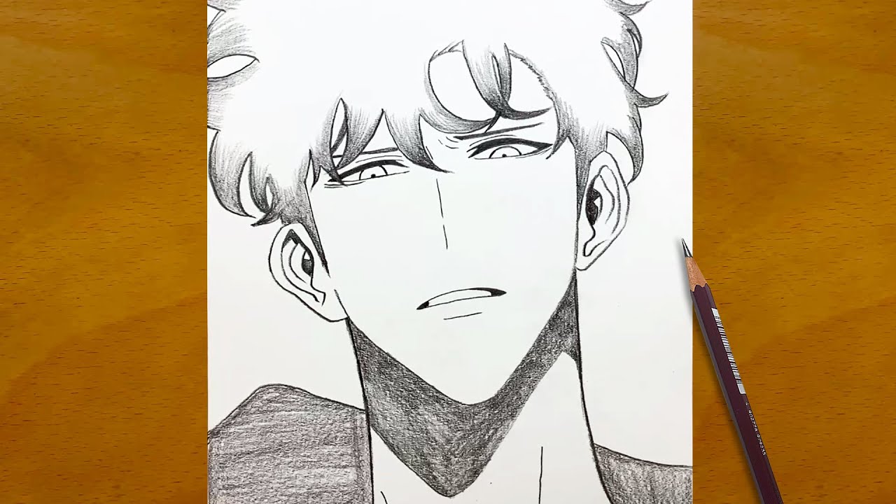 Anime Sketch | How to Draw Sung Jinwoo from Solo Leveling in Pencil