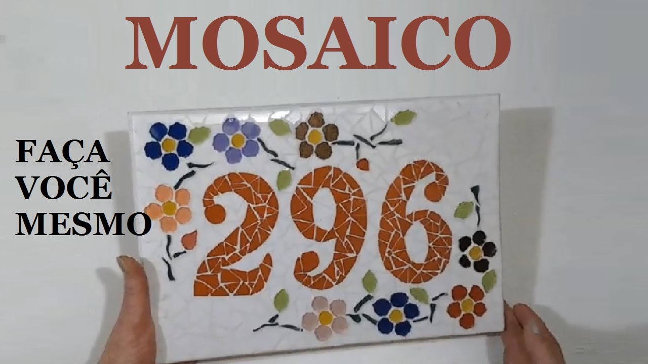 MOSAICO - COMO FAZER NÚMERO PARA SUA CASA COM PASTILHAS E AZULEJOS - @luci buzo