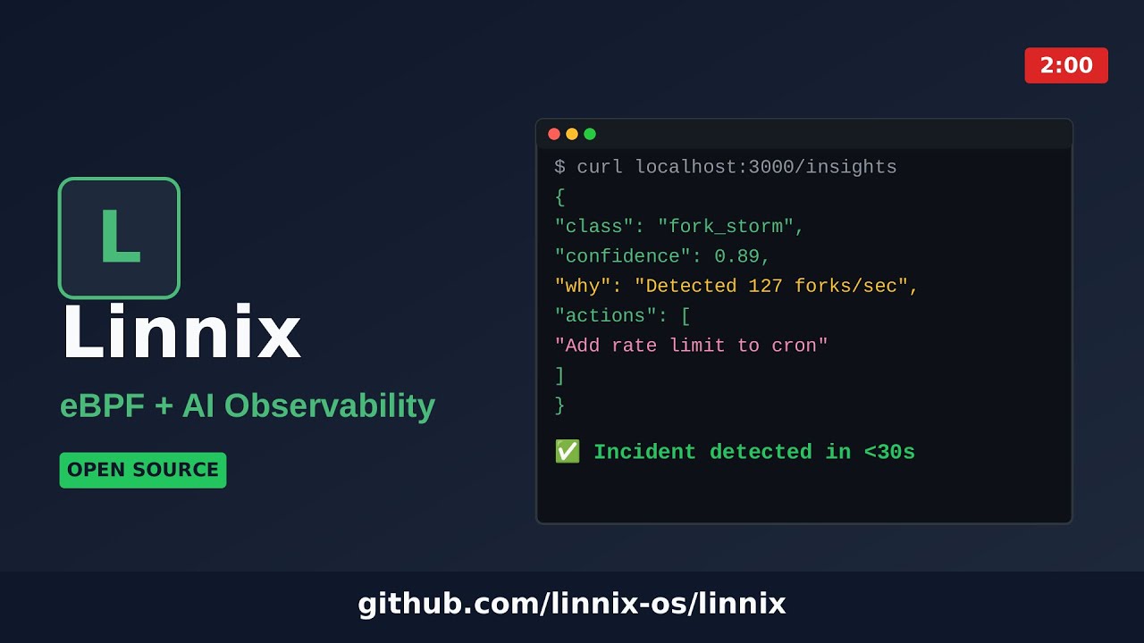 Linnix: eBPF + AI Observability for Linux | Quick Demo