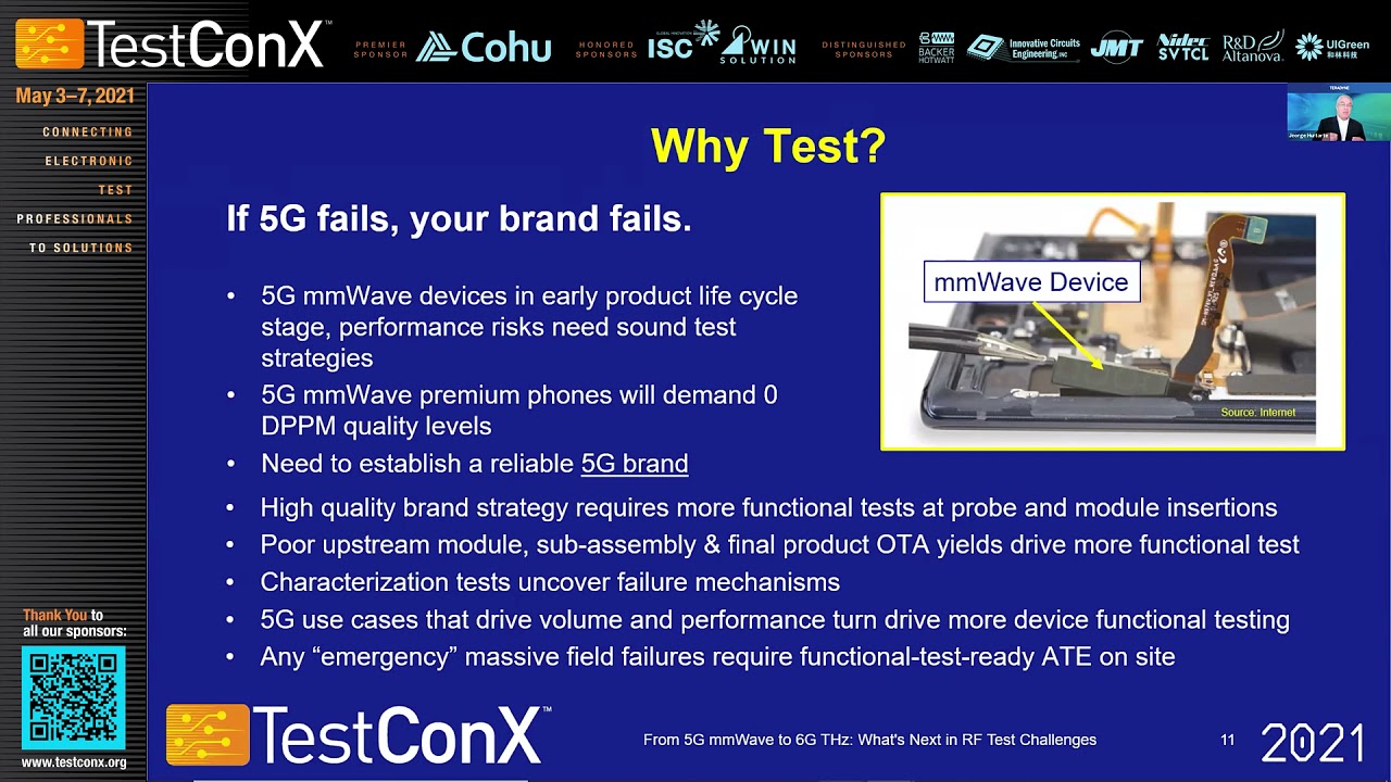 TestConX 2021 - Jeorge Hurtarte: From 5G mmWave to 6G THz: What's Next in RF Test Challenges