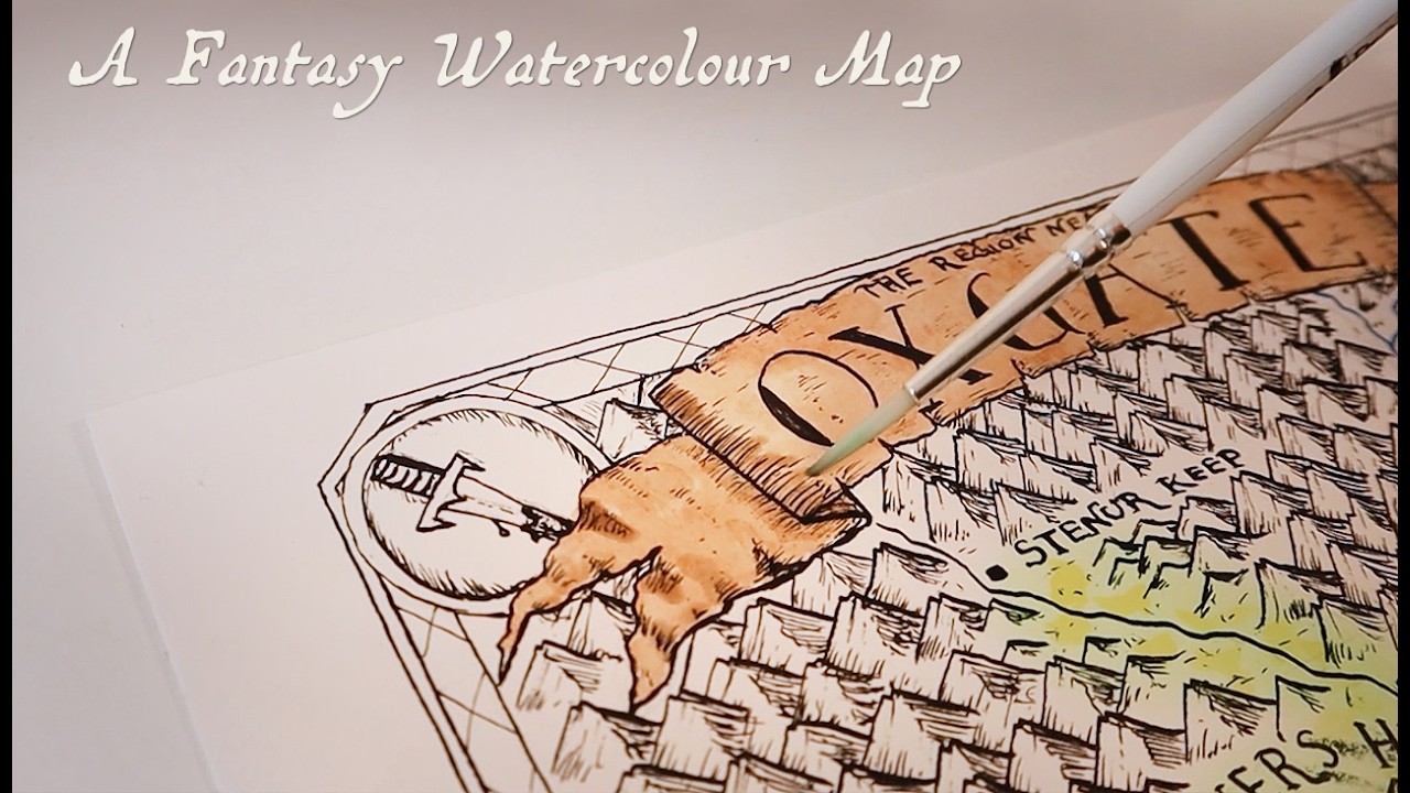 Fantasy Worldbuilding and Maps – Creating a Watercolour Fantasy Map